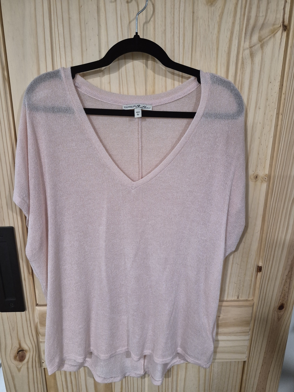 Express Soft Blush Pink V-Neck Tunic Top